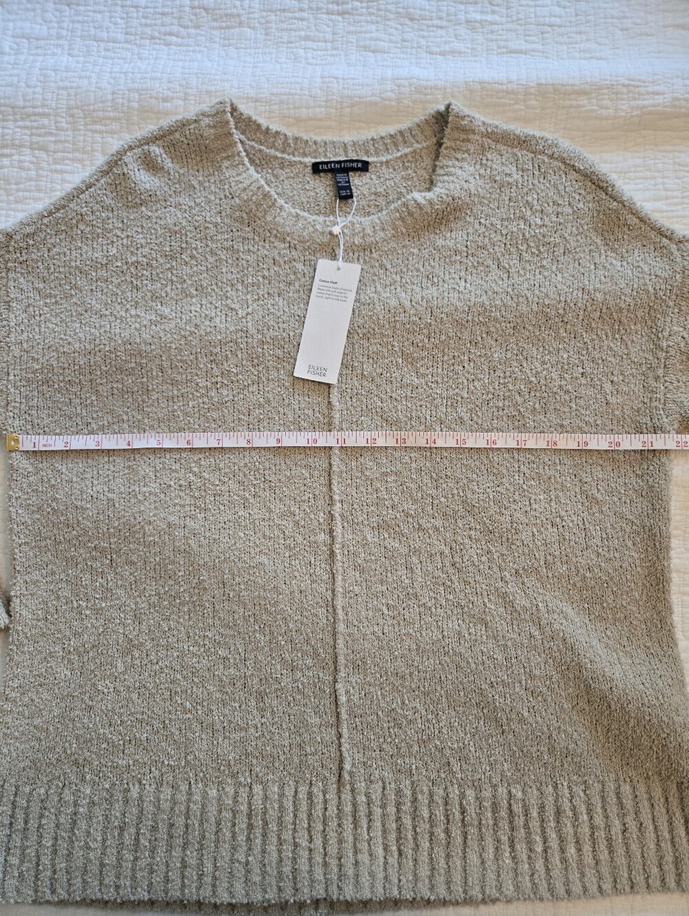 Eileen Fisher Organic Cotton Blend Round Neck Long Sleeve Sweater, Medium - Picture 4 of 5